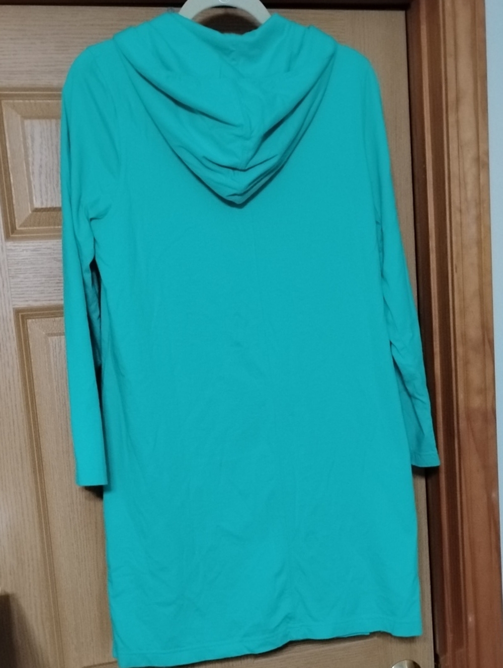 Lands End Women's Turquoise Green Hooded Zip-Front Beach Cover Up Medium NWOT - Picture 7 of 7